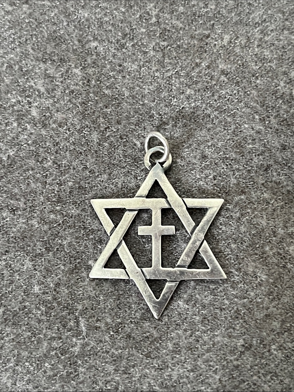 James Avery Sterling Cross Star of David Pendant